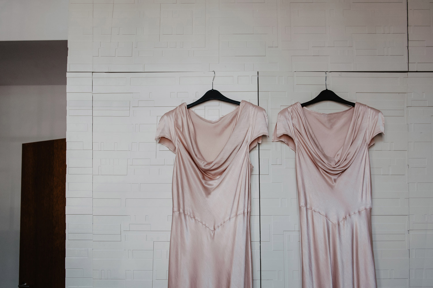 london town hall hotel wedding blush bridesmaids dresses by ghost london