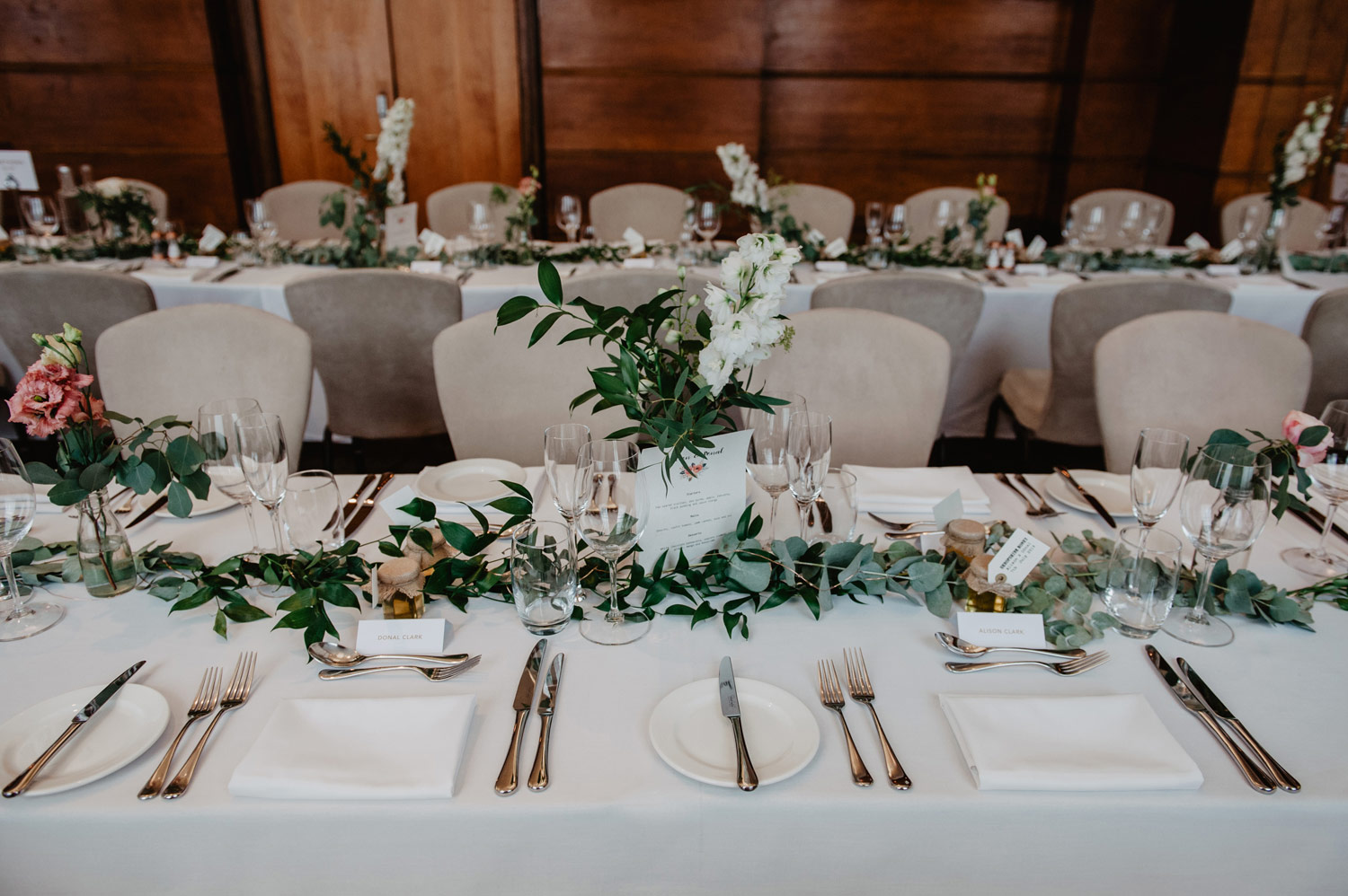 london town hall hotel wedding details midcentury modern