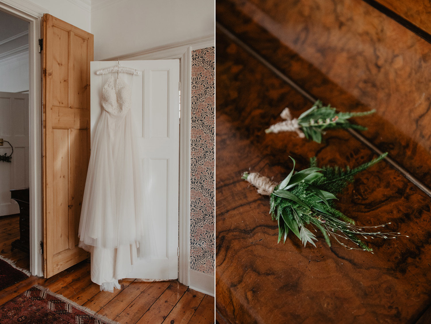 wild grasses ferns wedding boutonniere buttonhole