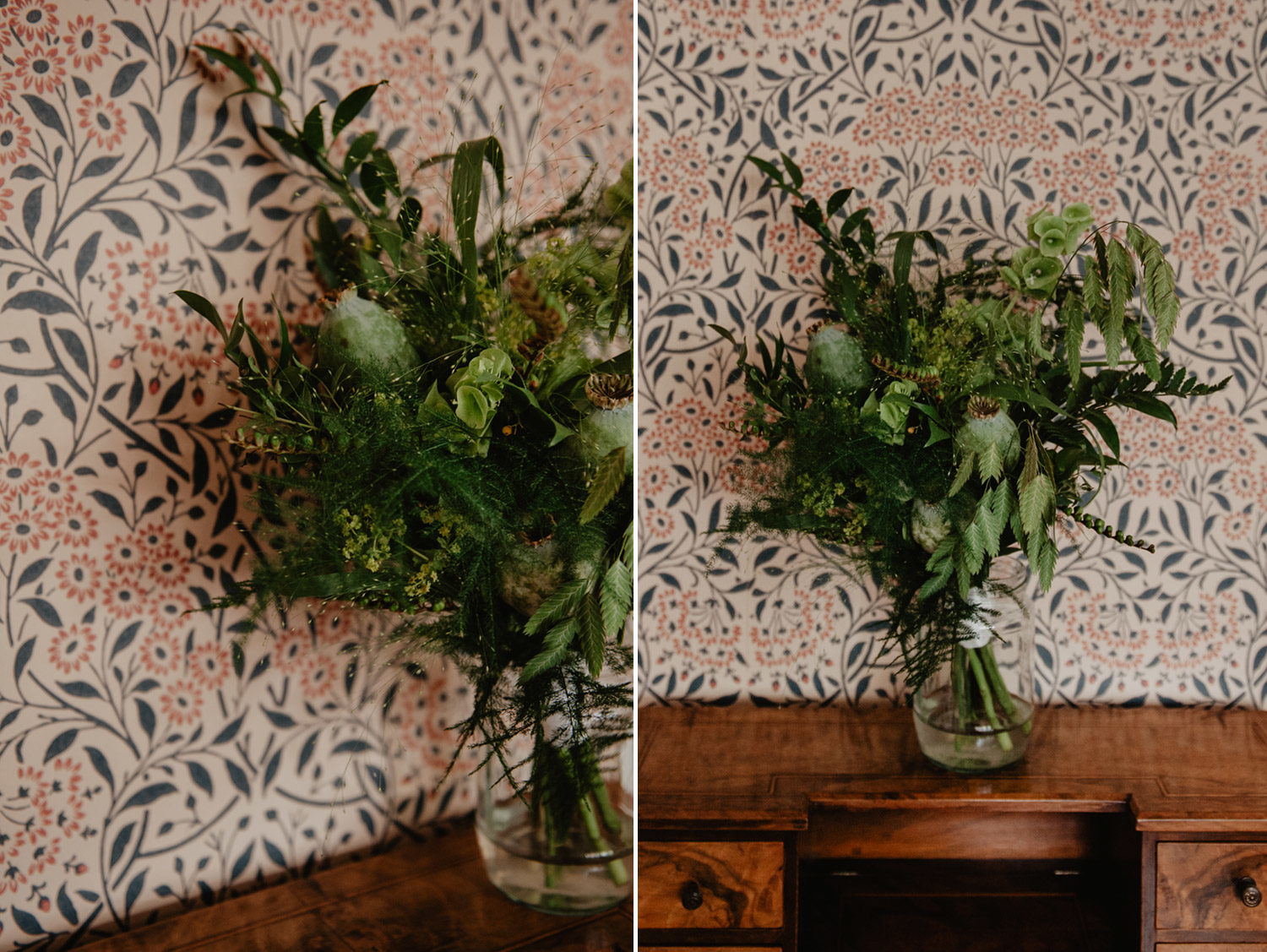 wild grasses ferns wedding bridal bouquet