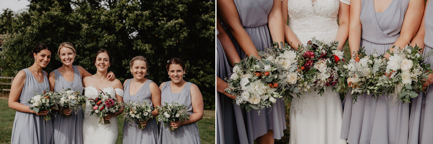 lilac pastel bridesmaids dresses garden wedding