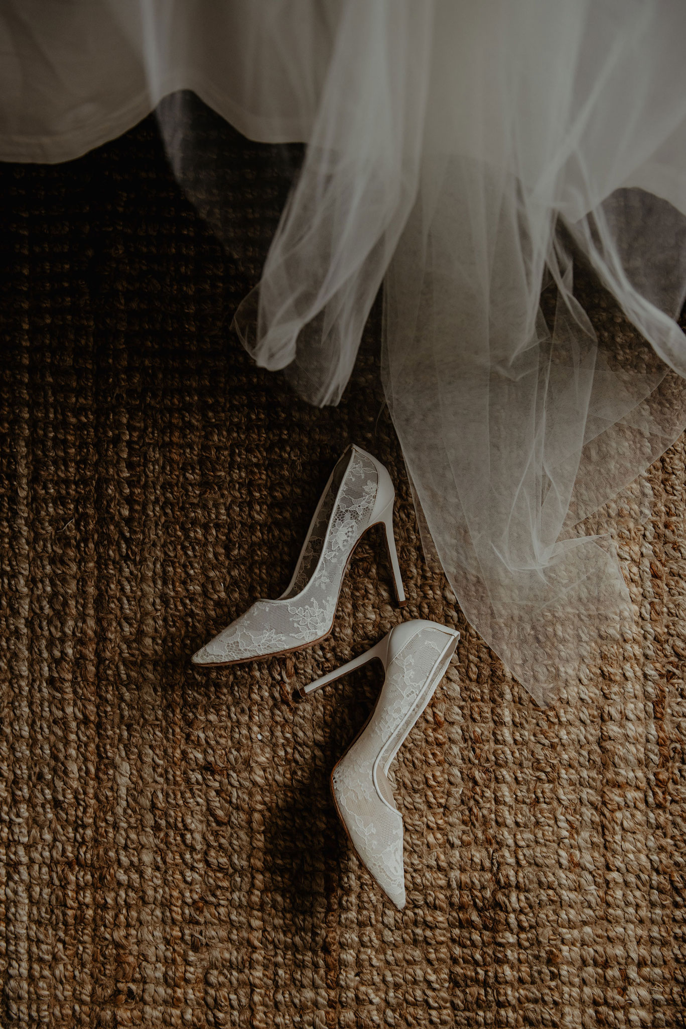 white lace bridal shoes at one hundred shoreditch hotel wedding detail